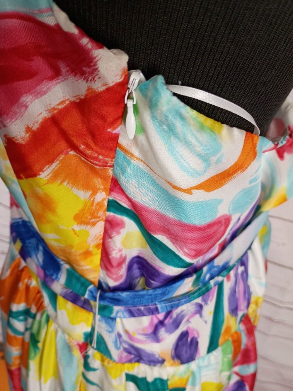 Lauren Ralph Lauren Multicolor Halter Maxi Dress Size 14 100% Silk Floral Abstra - Picture 8 of 8